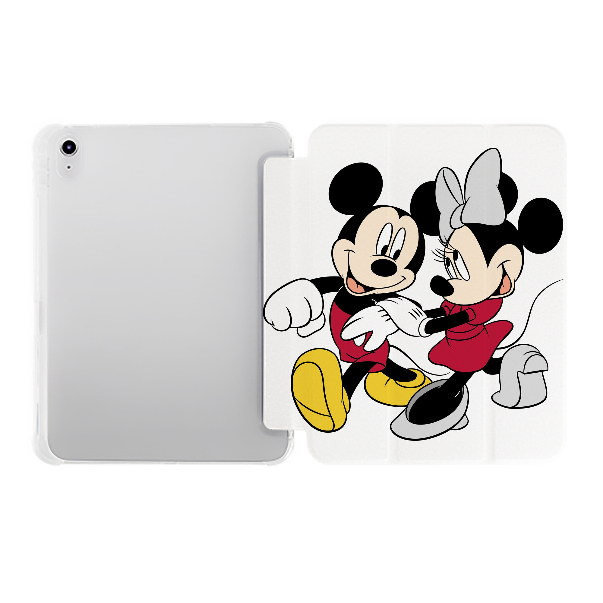 （画像用） ミッキーマウス Mickey Mouse IPad ケース ペン収納付き 三つ折りスタンド PUレザー×シリコン 対応機種9.5/10.5/10.9インチ